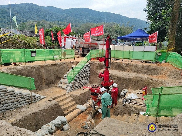 50梅州项目上游封堵严密性检测完成，准备抽油。