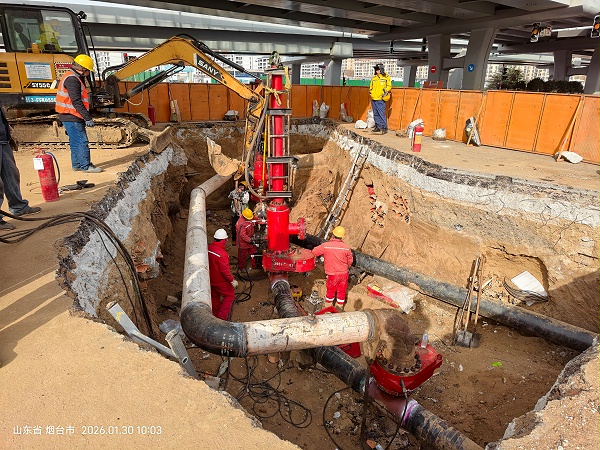 12烟台下游封堵完成开始断管